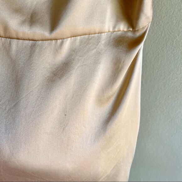 Amanda Uprichard Chiara Dress in Earth 100% Silk Asymmetrical Mini Dress Size M - Picture 6 of 10